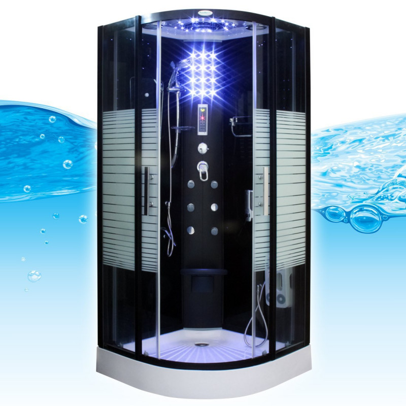 Douchecabine Nero 100 x 100 x 215 cm. Complete Douchecabine 80 x 80 cm