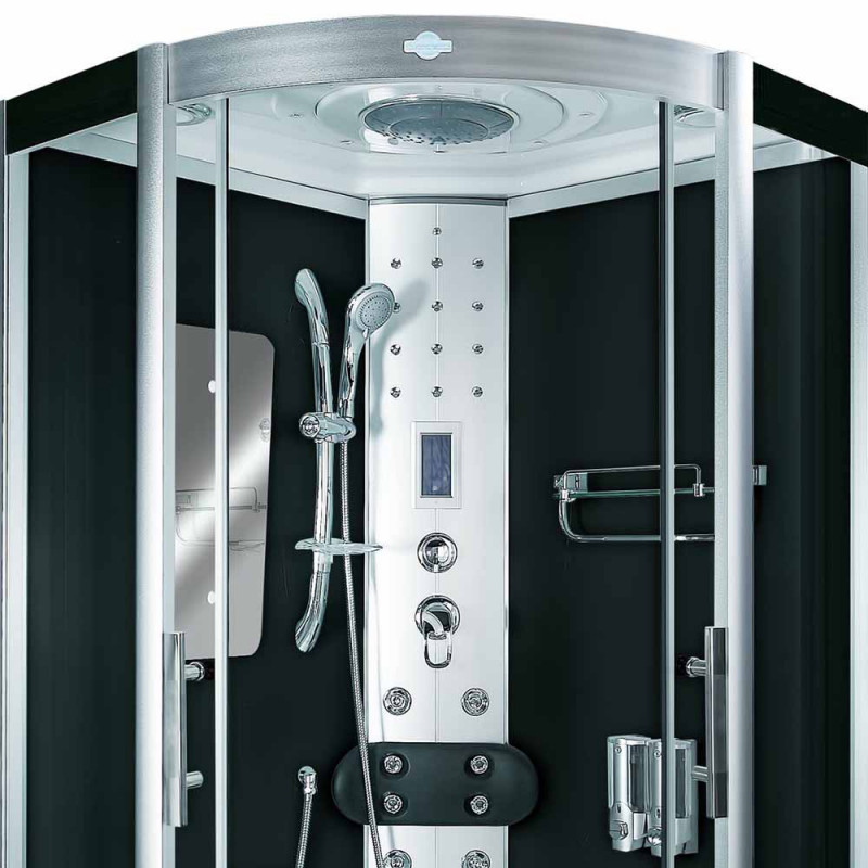 Complete Douchecabine Fiona 100X100X215CM. Kitvrij, Gehard Glas, Zwart