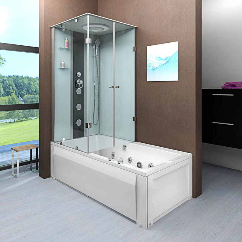 Douche- Bad Whirlpool Combinatie Silvus-R 180x90x222CM Douche- Bad Whirlpool Combinatie Silvus-R 180x90x222CM