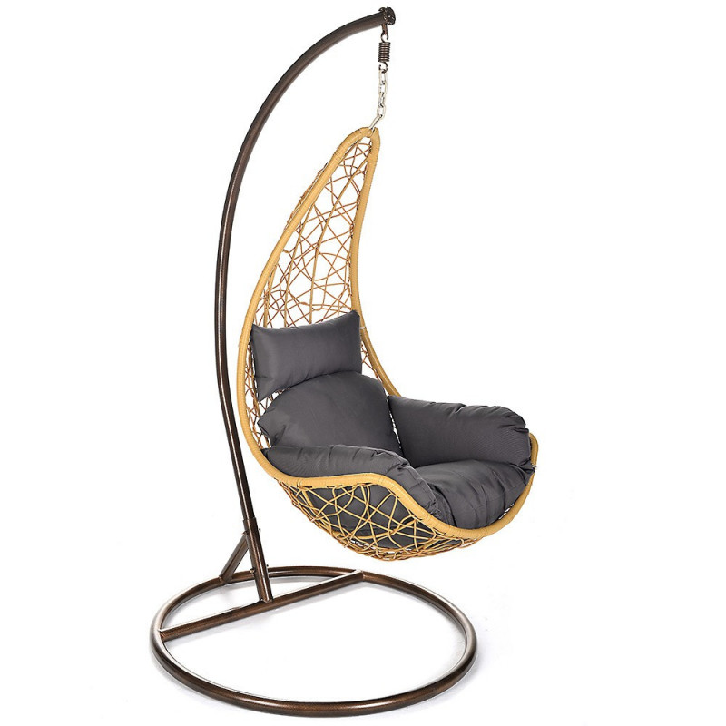 Hangstoel Wicker Kurl Grey Hangstoel Wicker Kurl Grey