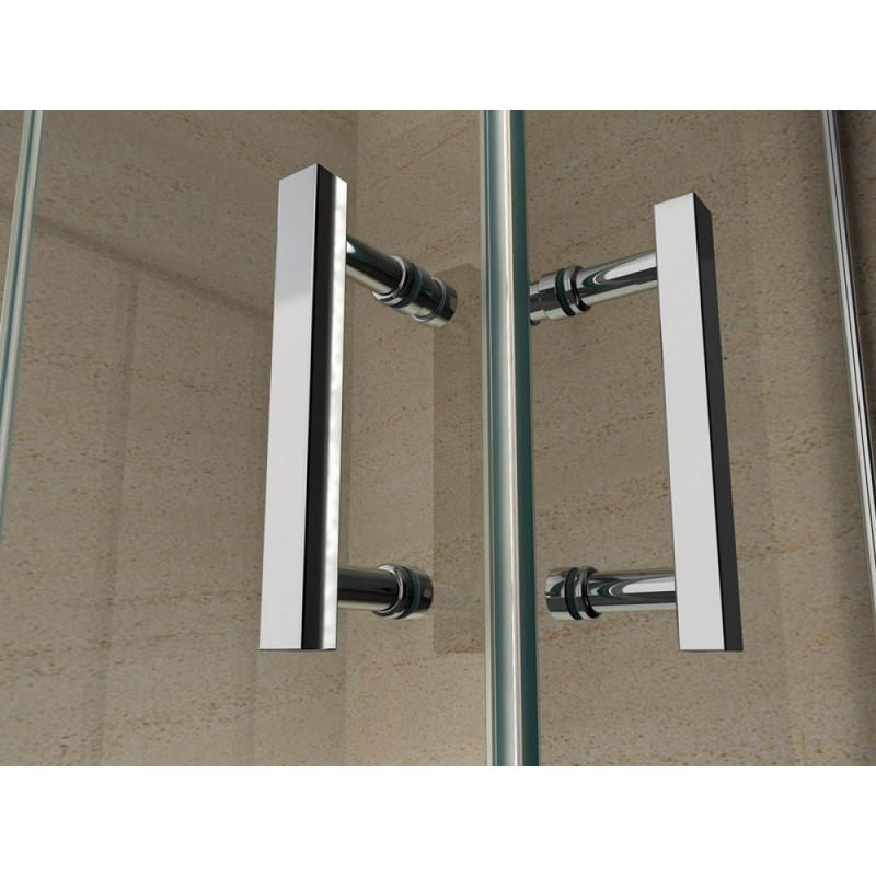 Douchecabine 100x100CM Kwartrond Floor LB- Mat Glas - Lage Douchebak
