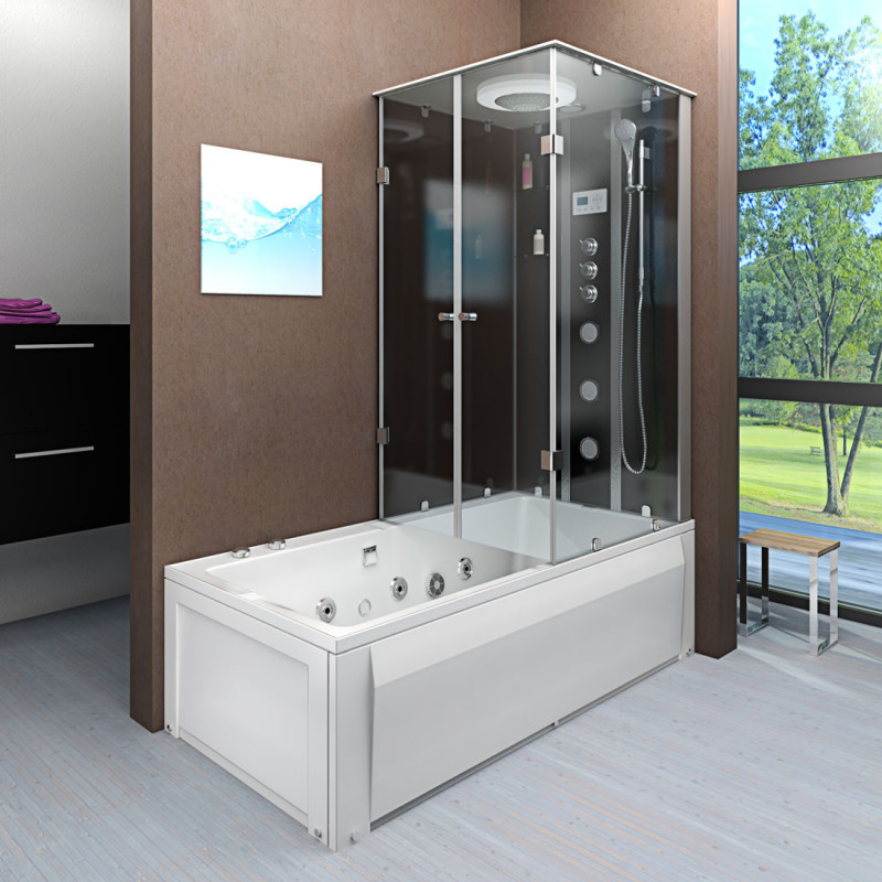 Douche- Bad Whirlpool Combinatie Helos-L 180x90x222CM Douche- Bad Whirlpool Combinatie Helos-L 180x90x222CM