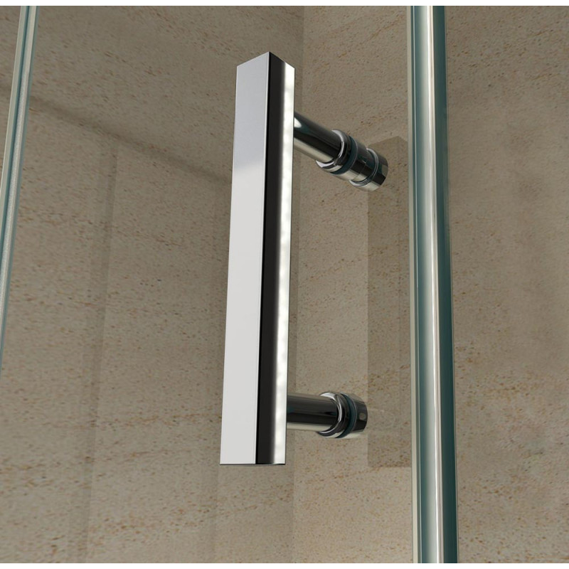 Douchecabine 120x90CM Kwartrond Floor - Lage Bak- Helder Glas