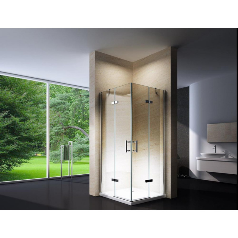 Douchecabine 100x100CM Vierkant Auro LB - Helder Glas - Lage Douchebak Douchecabine 100x100CM Vierkant Auro LB - Helder Glas - Lage Douchebak