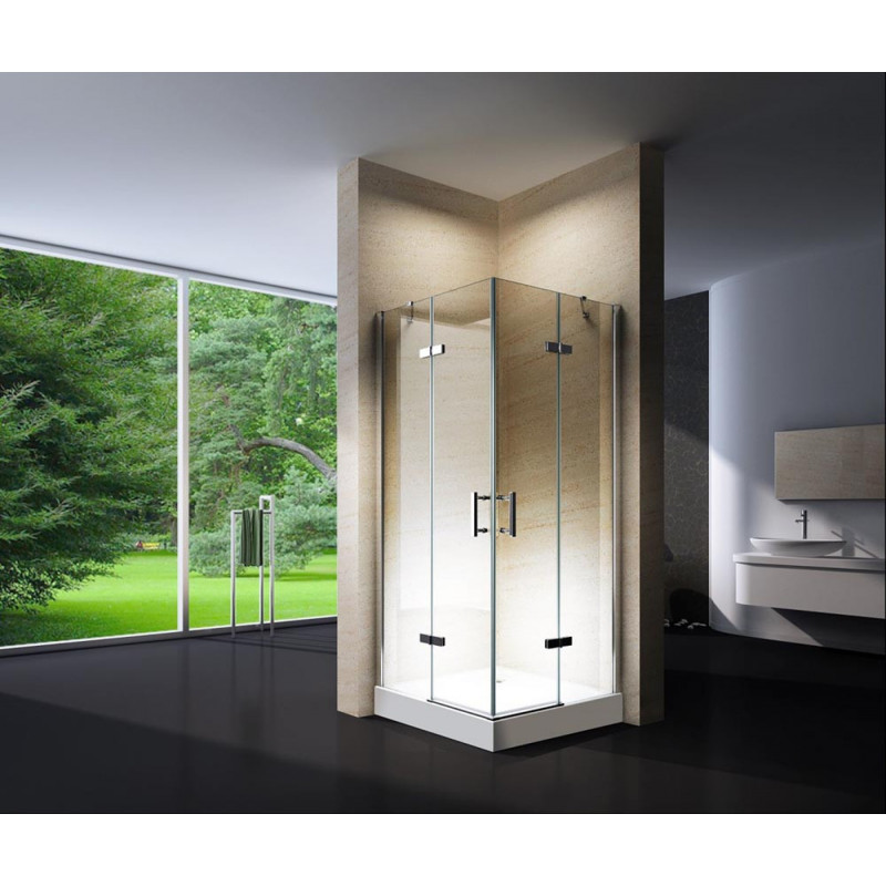 Douchecabine 90x90CM Vierkant Auro HB - Helder Glas - Hoge Douchebak Douchecabine 90x90CM Vierkant Auro HB - Helder Glas - Hoge Douchebak