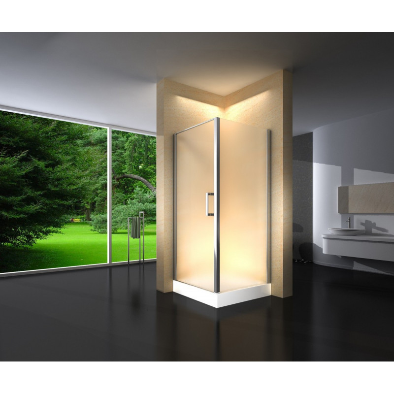 Douchecabine Vierkant 90x90CM Ida HB. 1 Douchedeur en Wand. Mat Glas. Lage Douchebak. Douchecabine Vierkant 90x90CM Ida HB. 1 Douchedeur en Wand. Mat Glas. Lage Douchebak.