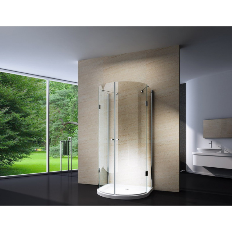 Douchecabine 90x90CM Halfrond Heidi LB- Helder Glas