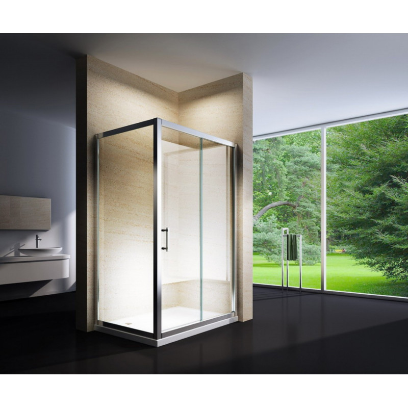 Douchecabine 100x80CM Rechhoekig Loebna LB- Helder Glas Douchecabine 100x80CM Rechhoekig Loebna LB- Helder Glas