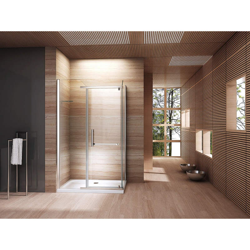 Douchecabine 120x80CM Rechthoekig Nora LB- Helder Glas