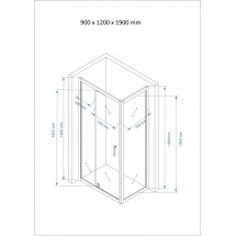 Douchecabine 120x90CM Rechthoekig Marjo- Helder Glas