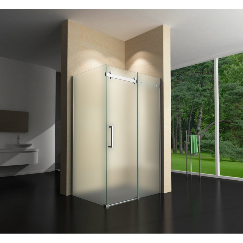 Douchecabine 120x90CM Rechthoekig Vita- Mat Glas. Links