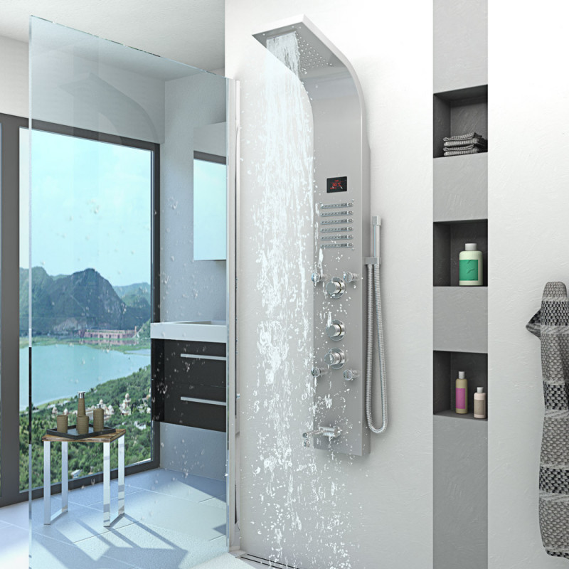 RVS Douchepaneel Lux Silver Thermostaat RVS Douchepaneel Lux Silver Thermostaat