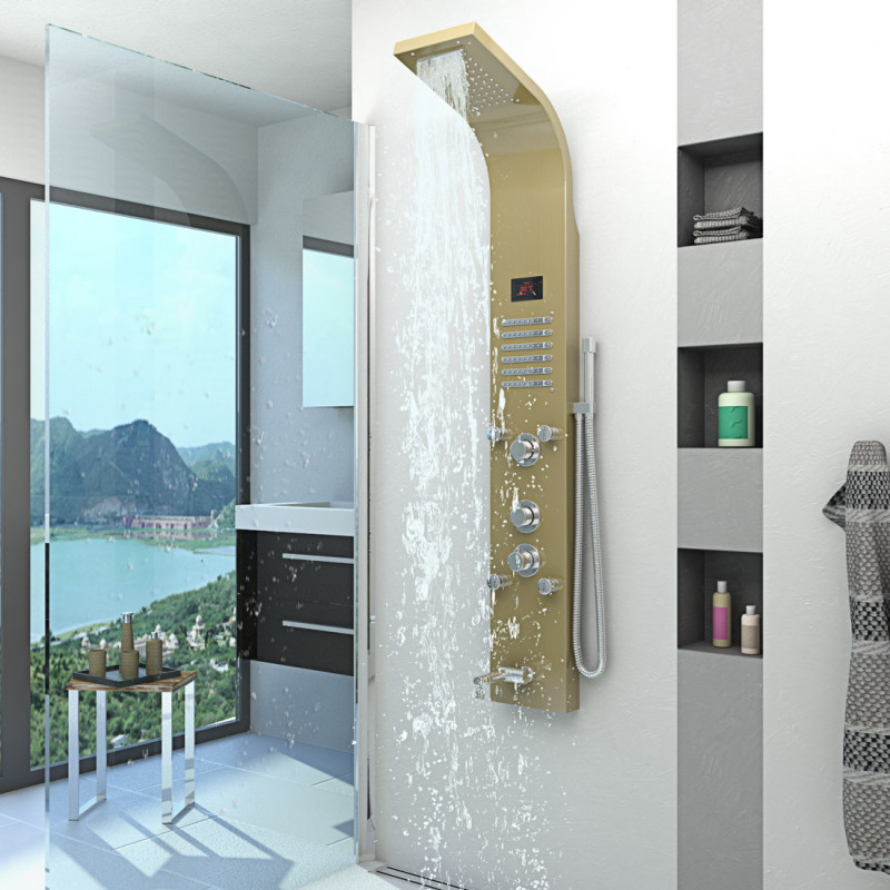 RVS Douchepaneel Lux Gold Thermostaat RVS Douchepaneel Lux Gold Thermostaat