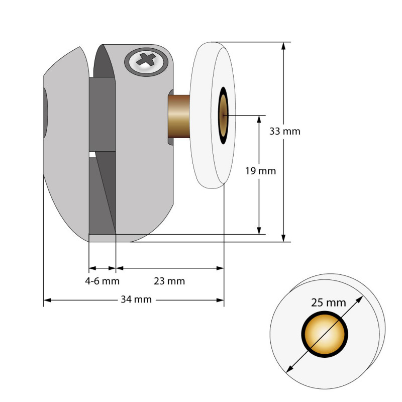 YuanQian Set Van 8 Douchedeur Rollen 27mm | Vervanging Voor Glazen Douchedeuren 4-8mm