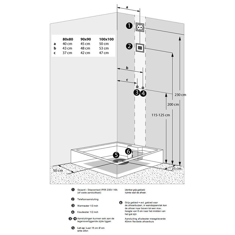 Stoomcabine Monza 90 X 90 X 218 CM