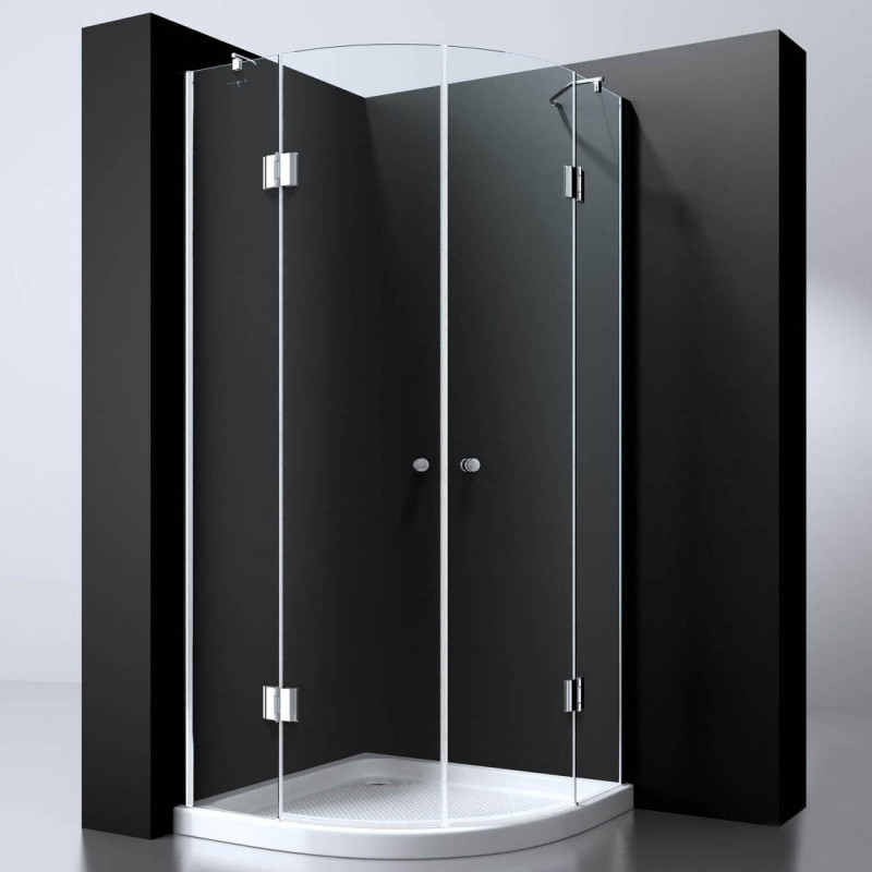 Douchecabine Kwartrond 90x90CM Presto. Helder Glas