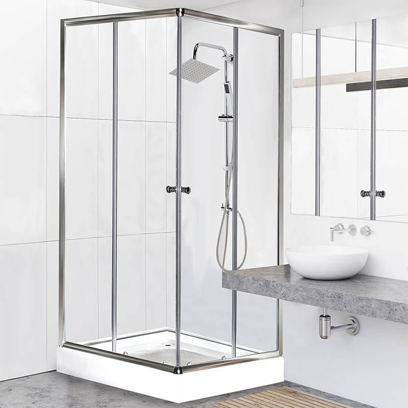 As Gasvormig Kelder Douche Cabine Bari 80 x 80 x 205 cm - Vierkante Douchecabine 80 x 80