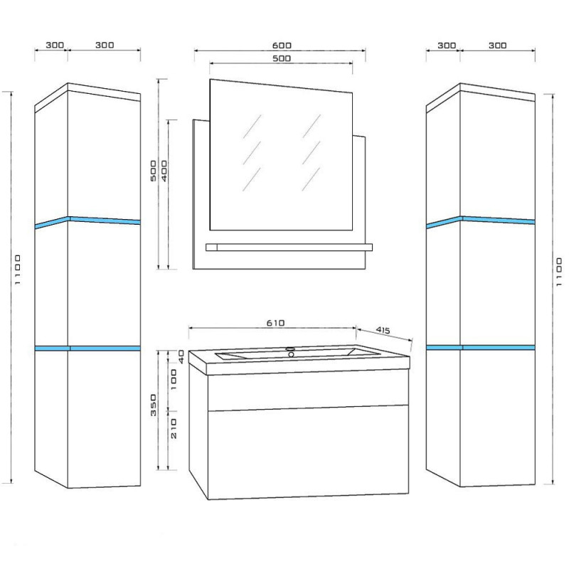 Badmeubel Lavelo Zwart 60CM Kopen? Badmeubel Outlet