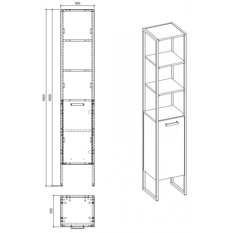 Badkamermeubel Retro 80CM