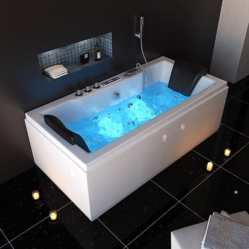 vriendelijke groet Absurd sneeuw Bubbelbad Luxury Wit 180x90x55. Whirlpool Baden.