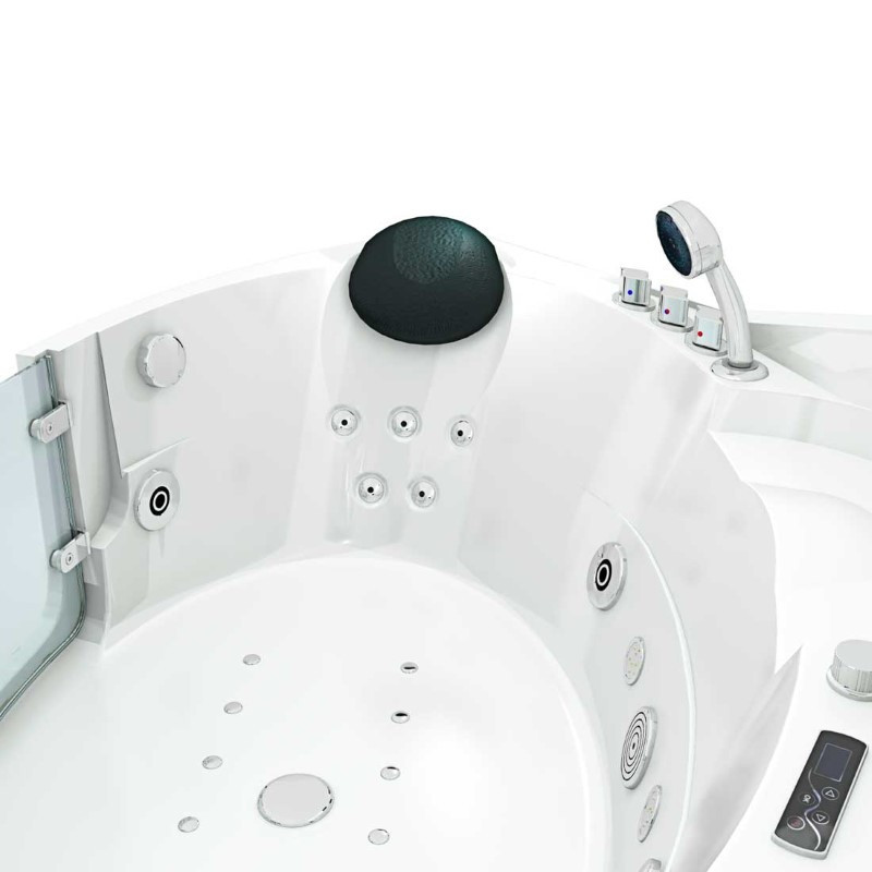 Bad Douche Whirlpool Stoom Combinatie Instapbad Rivera White 140X140X60CM