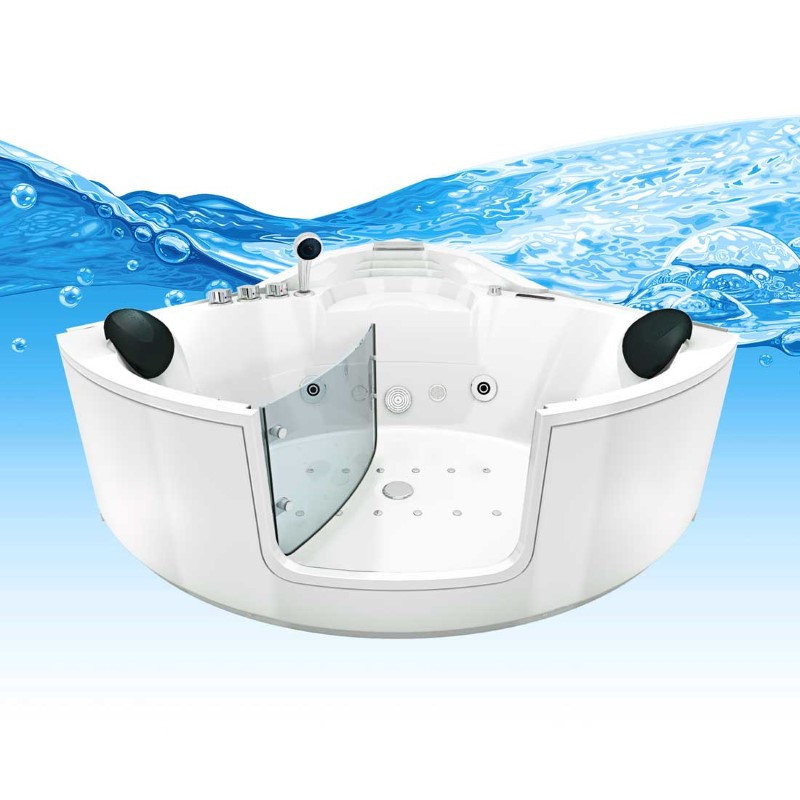Bad Douche Whirlpool Stoom Combinatie Instapbad Rivera White 140X140X60CM