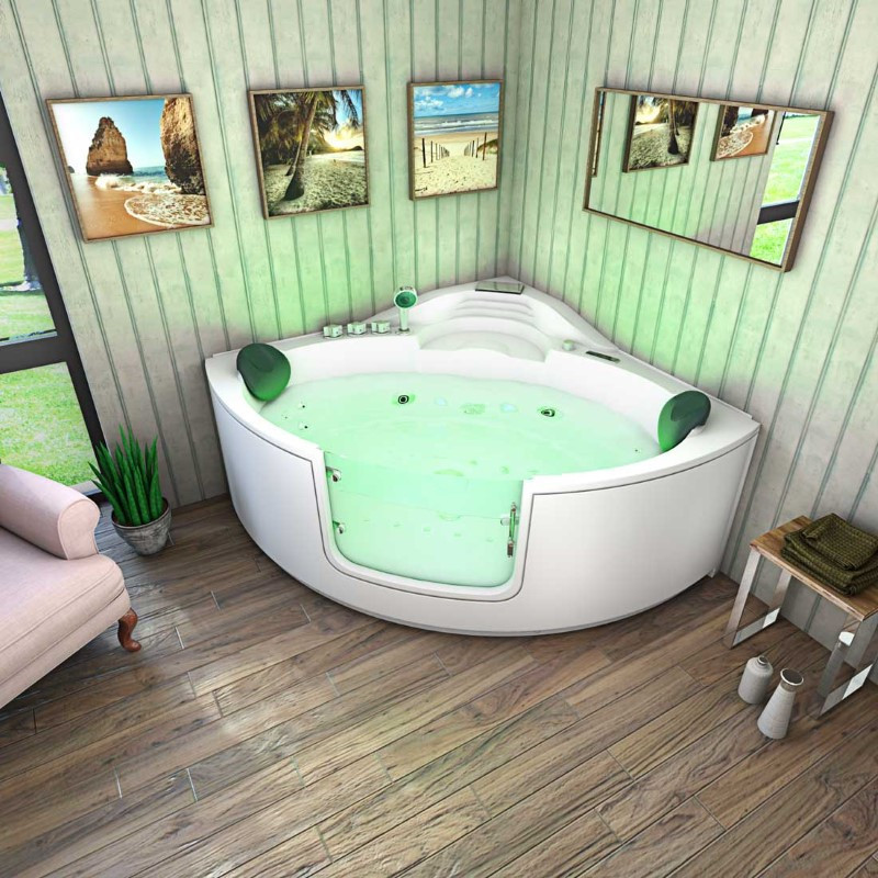 Bad Douche Whirlpool Stoom Combinatie Instapbad Rivera White 140X140X60CM