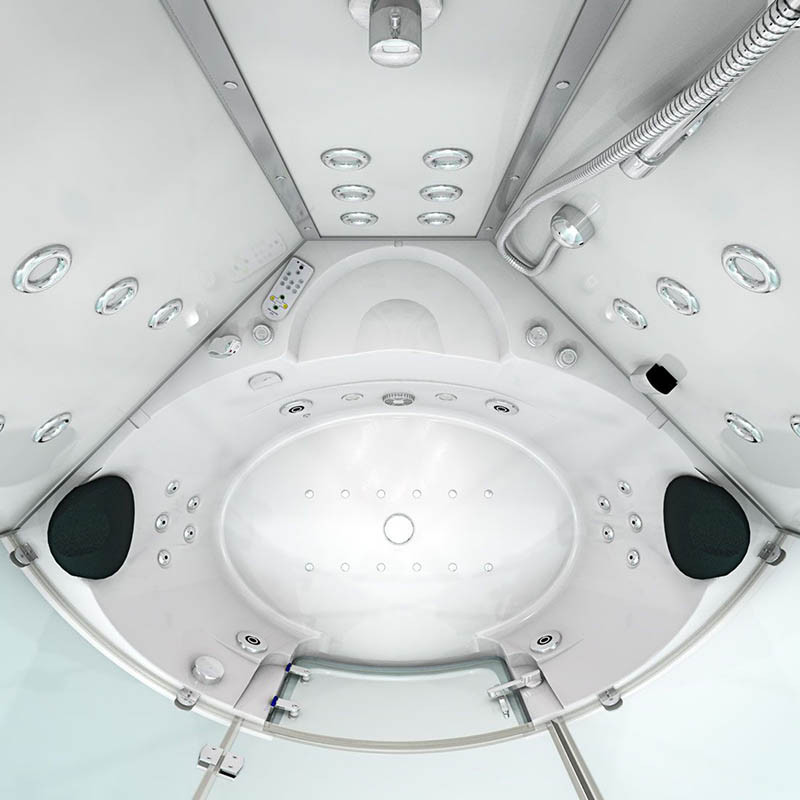 Bad Douche Whirlpool Stoom Combinatie Instapbad Rivera White 140X140X60CM