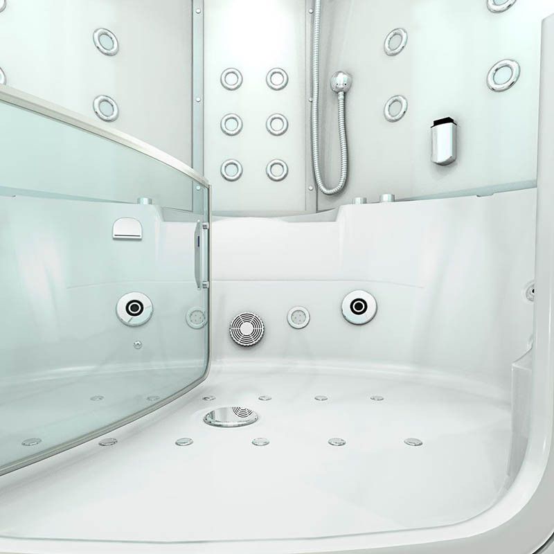Bad Douche Whirlpool Stoom Combinatie Instapbad Rivera White 140X140X60CM