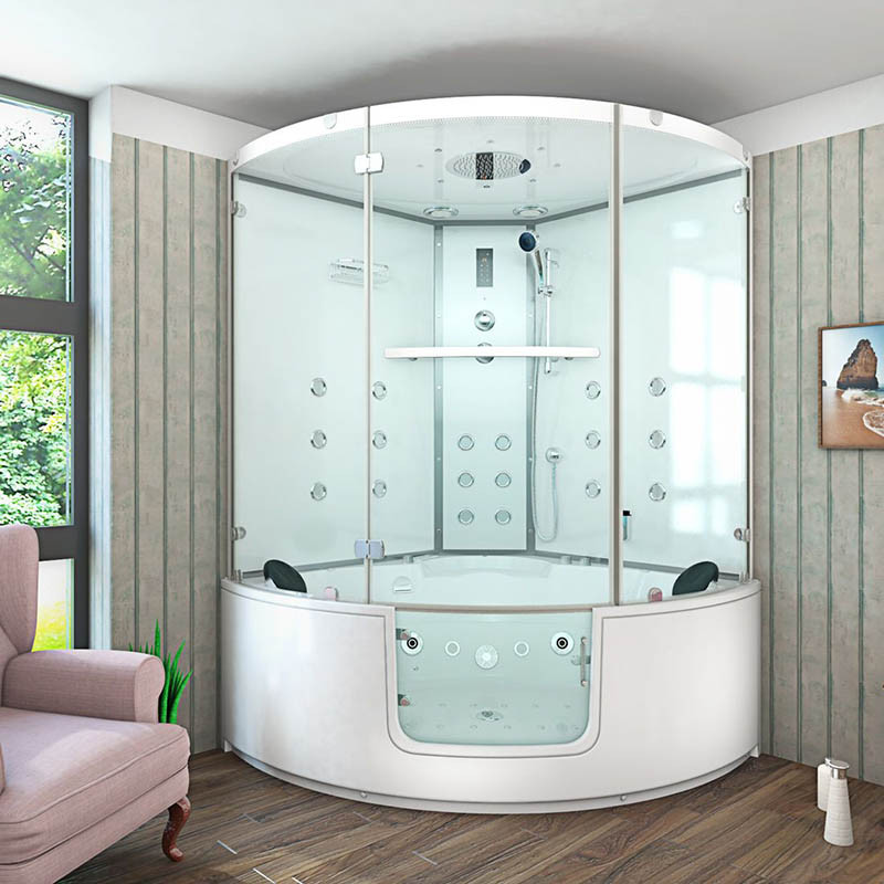 Bad Douche Whirlpool Stoom Combinatie Instapbad Rivera White 140X140X60CM