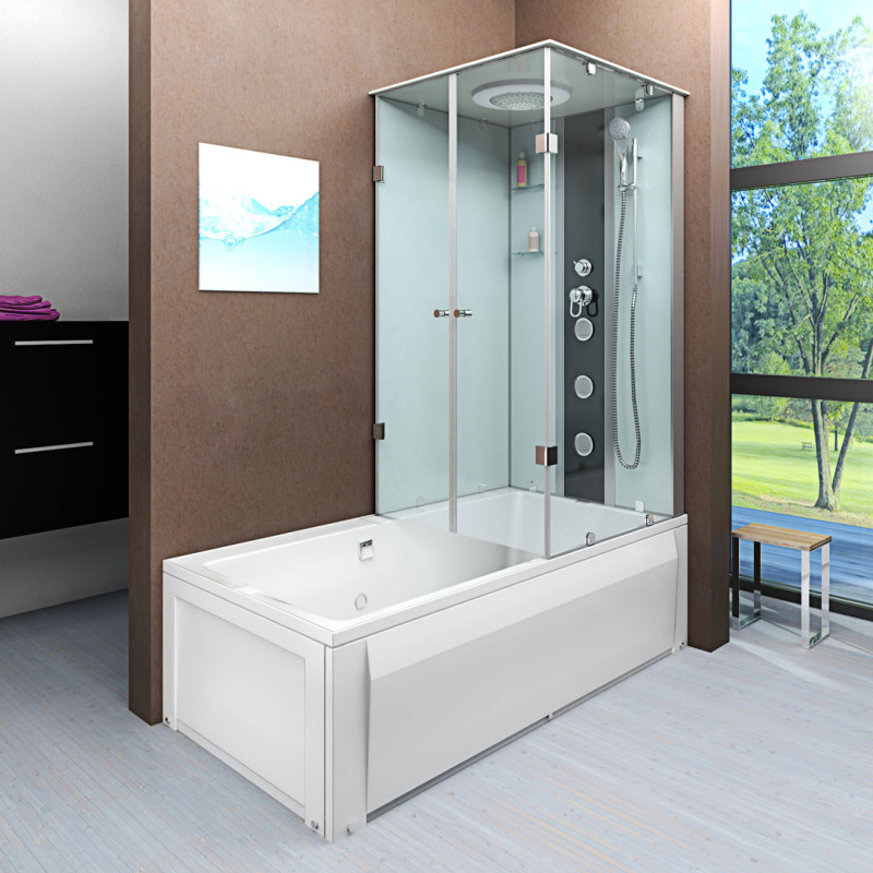 Beide armoede Illustreren Douche- Bad Combinatie Malmo L 180x90. Bad en Douchecabine Combinatie