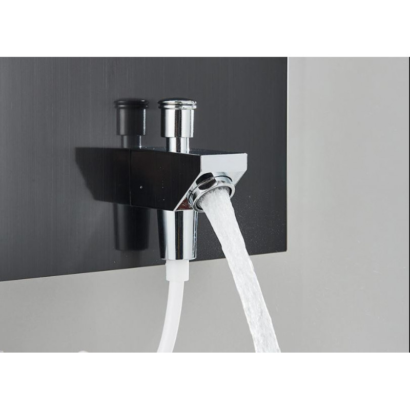 AuralumMAX Thermostatische Douchekolom Verchroomd, Met Waterval Douchemengkraan 60cm Servethouderttes Badkamer Zelfklevend Of Rvs Boren