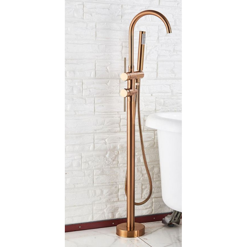 Vrijstaande Badkraan Dora Rosé Mat Goud 116cm