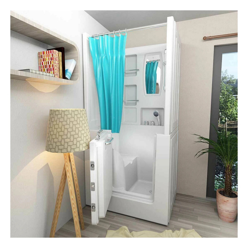 Instap Zitbad Flush Links 100 X 78 X 113 Met Opbouw Douche