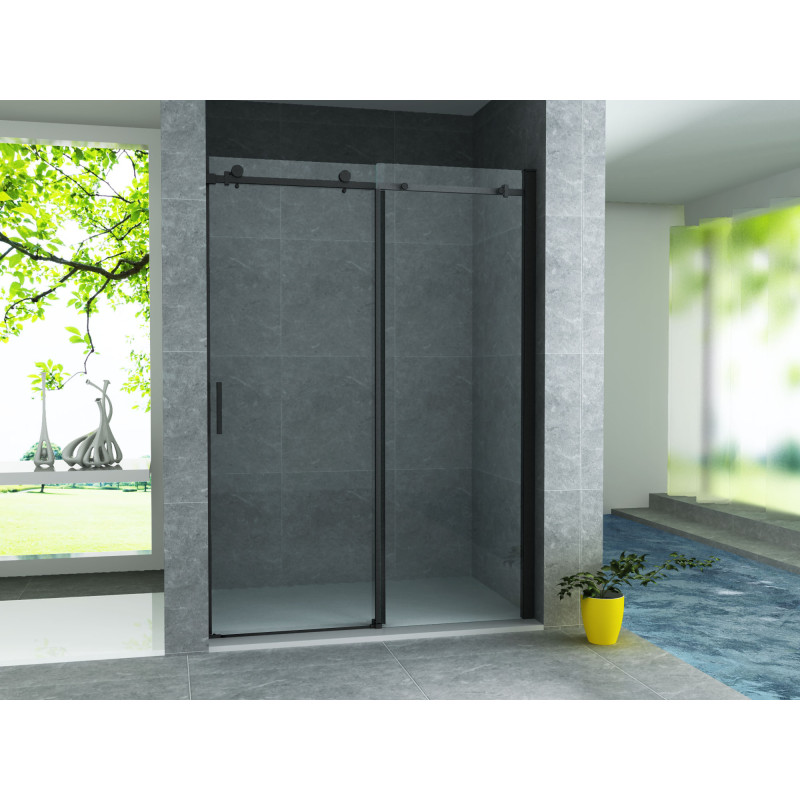 Nisdeur Schuif Verstelbaar Mat zwart 120 x 200 cm