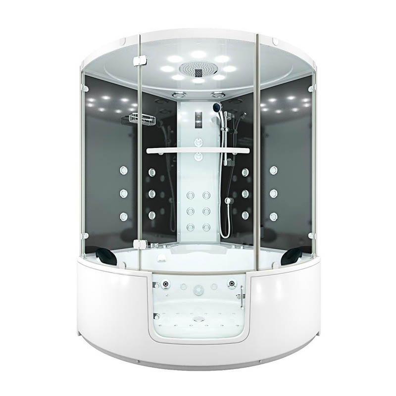 Bad Douche Whirlpool Stoom Combinatie Instapbad Rivera Black 140X140X60CM