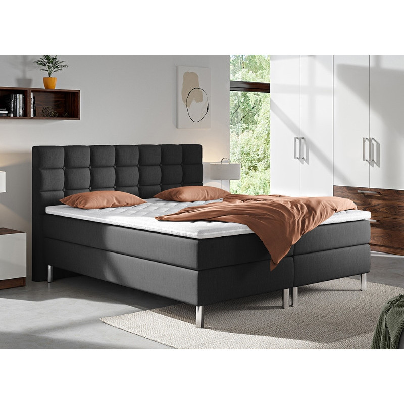 Boxspring Luna 180 200 Zwart. Goedkoop Bed Uitverkoop