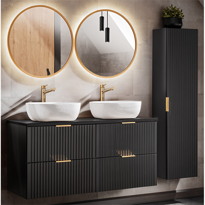 Badkamermeubel Polaris  Uno Zwart 120CM