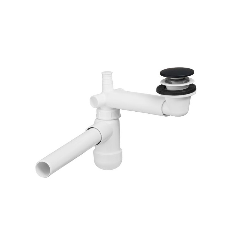 Verkorte Afvoer Sifon + Mat Zwart Clic-Waste