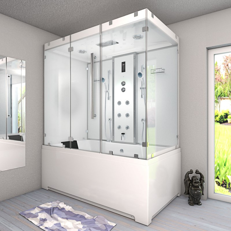 Bad Douche Whirlpool Stoom Combi Oasis White 180X100X228 Links