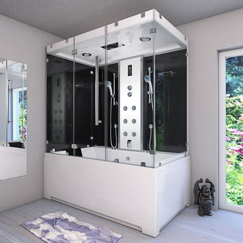 Bad Douche Whirlpool Stoom Combi Oasis Black 180X100X228 Links