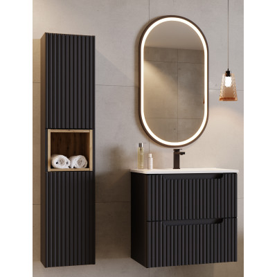Badkamermeubel Solerno Compact Zwart 60CM