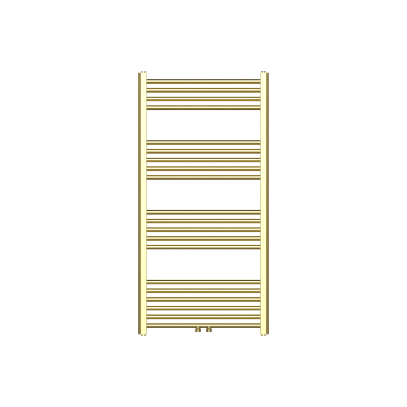 Handdoekradiator 120X60 Goud Geborsteld Midden Aansluiting
