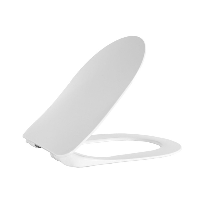 WC-ZITTING  (SOFT-CLOSE & QUICK RELEASE) MET INOX SCHARNIEREN - Glans WIT