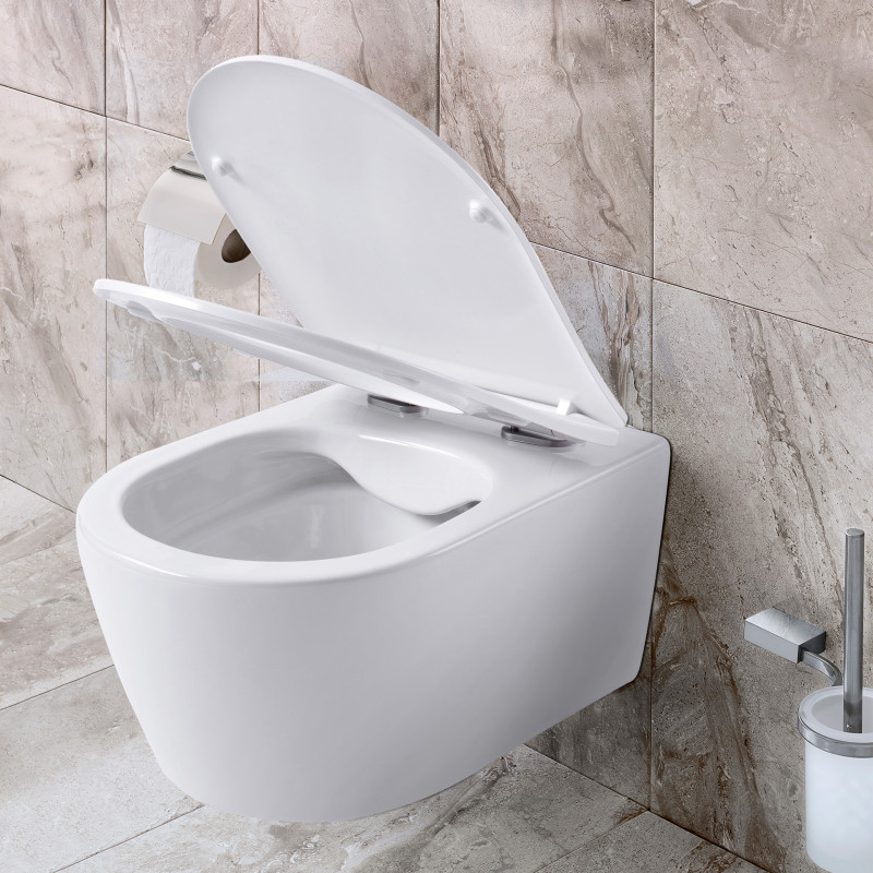 PRO OPHANG WC RIM-OFF + ZITTING - MAT WIT