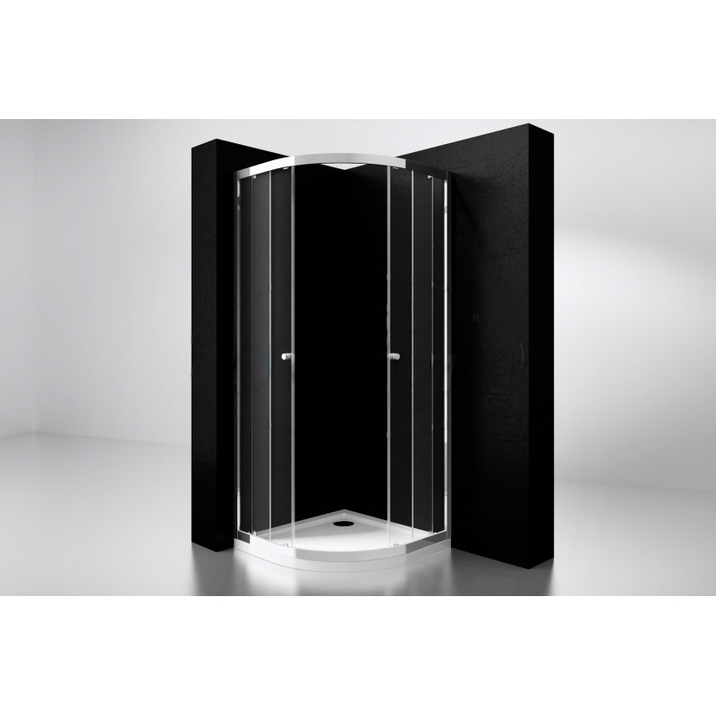 Douchecabine 90x90CM Kwartrond Floor- Helder Glas